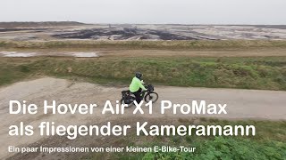 E Bike Fahrt mit Drohne, Hover Air X1 ProMax in Action