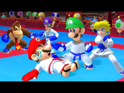 Mario and Sonic at the Olympic Games Tokyo 2020 - Karate All Characters Gameplay