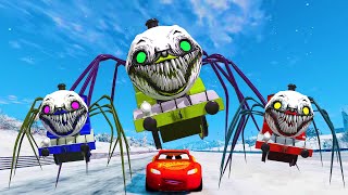 Escape From Choo-Choo Charles | Lightning McQueen VS Choo-Choo Charles | BeamNG.Drive