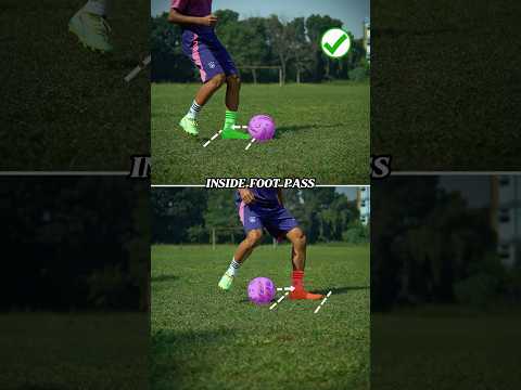 INSIDE FOOT PASS ⚽️.#football #footballskills #soccer #pass #shorts