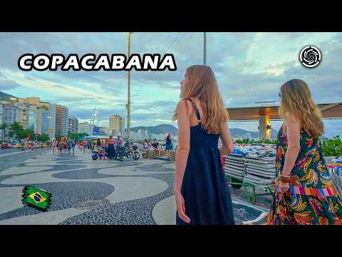 Copacabana Beach — Full Promenade Walk — Rio de Janeiro, Brazil 🇧🇷 2024 【 4K UHD 】