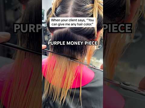 PURPLE MONEY PIECE BLONDE #blonde #bobhaircut #purplehair #hair #hairtutorial