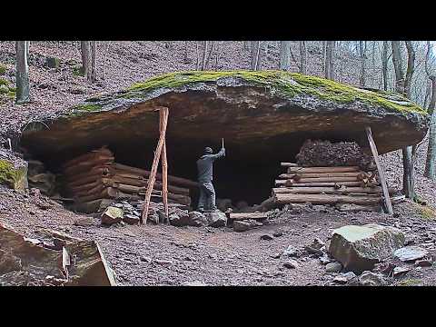 Man Builds Hidden UNDER-ROCK Home in the Forest | Start to Finish by @Outdoor_builder