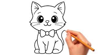 HOW TO DRAW A CAT EASY STEP BY STEP