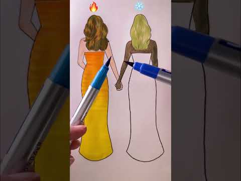 🔥 VS ❄️ #drawing #satisfying 😱