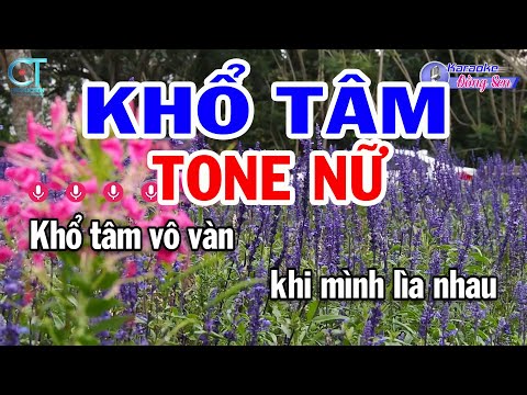 Karaoke Khổ Tâm Tone Nữ ( Em ) Nhạc Sống Mới || Karaoke Đồng Sen