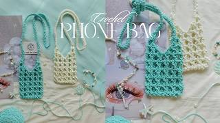 Crochet Phone Bag𓇼 Hướng dẫn móc túi đựng điện thoại họa tiết chữ X xinh xinh𓇼 Vyvascrochet
