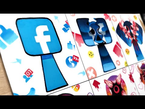 Drawing New My Sprunki OC: Facebook VS Instagram Phase 1 To Phase 3 ( INCREDIBOX SPRUNKI )