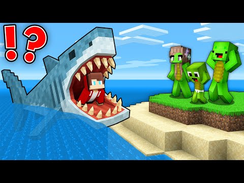 JJ Became Shark to Prank Mikey Family in Minecraft Maizen!