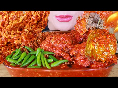 ASMR SEBLAK MIE JEBEW DAN BAKSO MERCON ISI DAGING PEDAS | ASMR MUKBANG INDONESIA