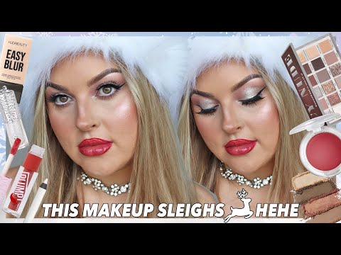 The Perfect Holiday Makeup Look ☃️ Silver Glam & Juicy Red Lips 🎅🏻