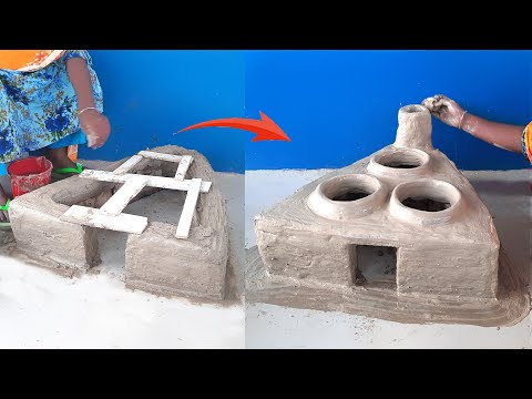 How to make 3 way bricks stove using clay | DIY desi Chula