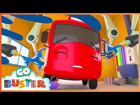 🟢🟡 Watch Buster Turn All the Colors of the Rainbow! 🌈| Go Buster - Bus Cartoons & Kids Stories
