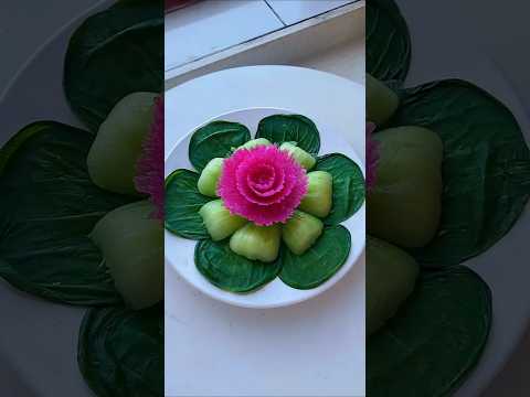 #Beautiful Plate decorated with Salad 🥗 Make Carving cutting design Skills#Vagetable Cutting design#