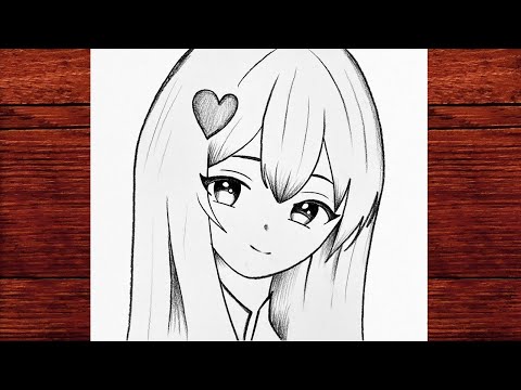 Cute Anime Girl Face Drawing – Easy & Aesthetic Pencil Art