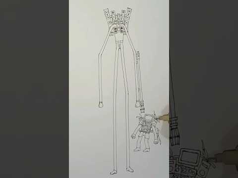 How to draw Titan speakerman  long legs วาดไททันสปิกเกอร์แมน ขายาว #titanspeakerman #shorts