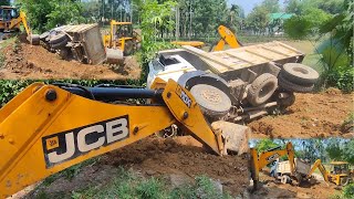 TATA accident dumper lifted two JCB 3DX super || OMG ||