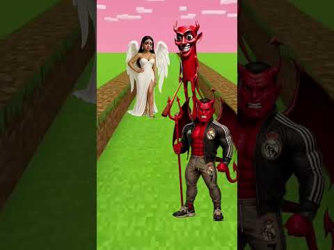 Can Ronaldo Save the Angel from the Devil?! 👼😈 Build a Queen Run Challenge #shorts