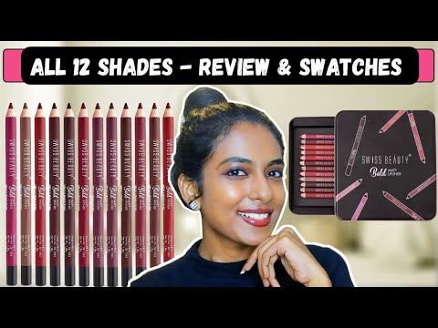 Swiss Beauty Lip Liner Set Review + Swatches on Dusky Skin!