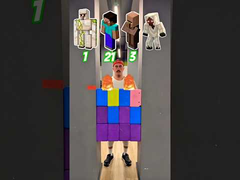 🦠Golem🗿vs Steve🙆‍♂️vs Inhabitant🤷‍♂️vs Entity 303😳 | Minecraft Blocks Hit Challenge🟩 | What?😱