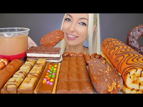 ASMR CHOCOLATE DESSERT, ICE CREAM, CAKE, MILKA, JELLY (CANDY BARS) MUKBANG, 초콜릿 디저트 먹방