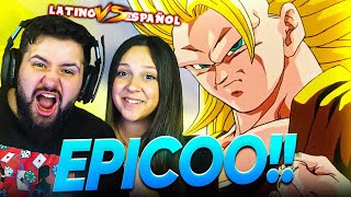 ESPAÑOLES REACCIONAN A DRAGON BALL LATINO VS CASTELLANO!!🔥GOKU SE TRANSFORMA EN S3 FRENTE A KID BUU!