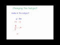 Understanding Changing the Subject in Formulae