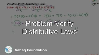 Problem-Verify Distributive Laws