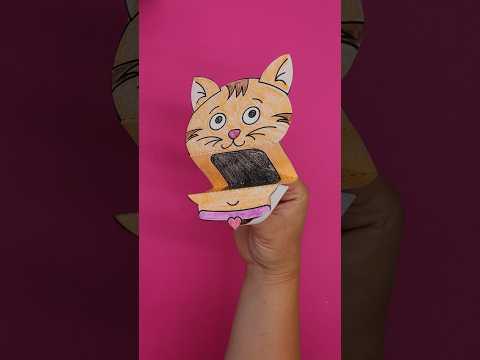 Cat puppet craft #shorts #cats #papercrafts