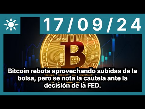 Bitcoin rebota aprovechando subidas de la bolsa, pero se nota la cautela ante la decisión de la FED.