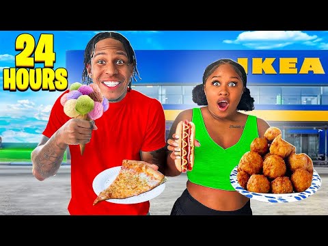 Eating Only IKEA FOOD For 24 HOURS!!