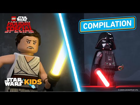 ⚔️ Darth Vader vs. Rey Lightsaber Battles Compilation | LEGO Star Wars: Holiday Special