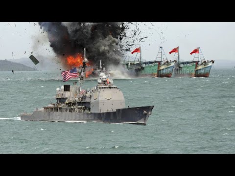 Breaking News : US Navy Sinks 300 Illegal Chinese Vessels in South China Sea