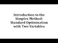 Simplex Method Concepts and Applications