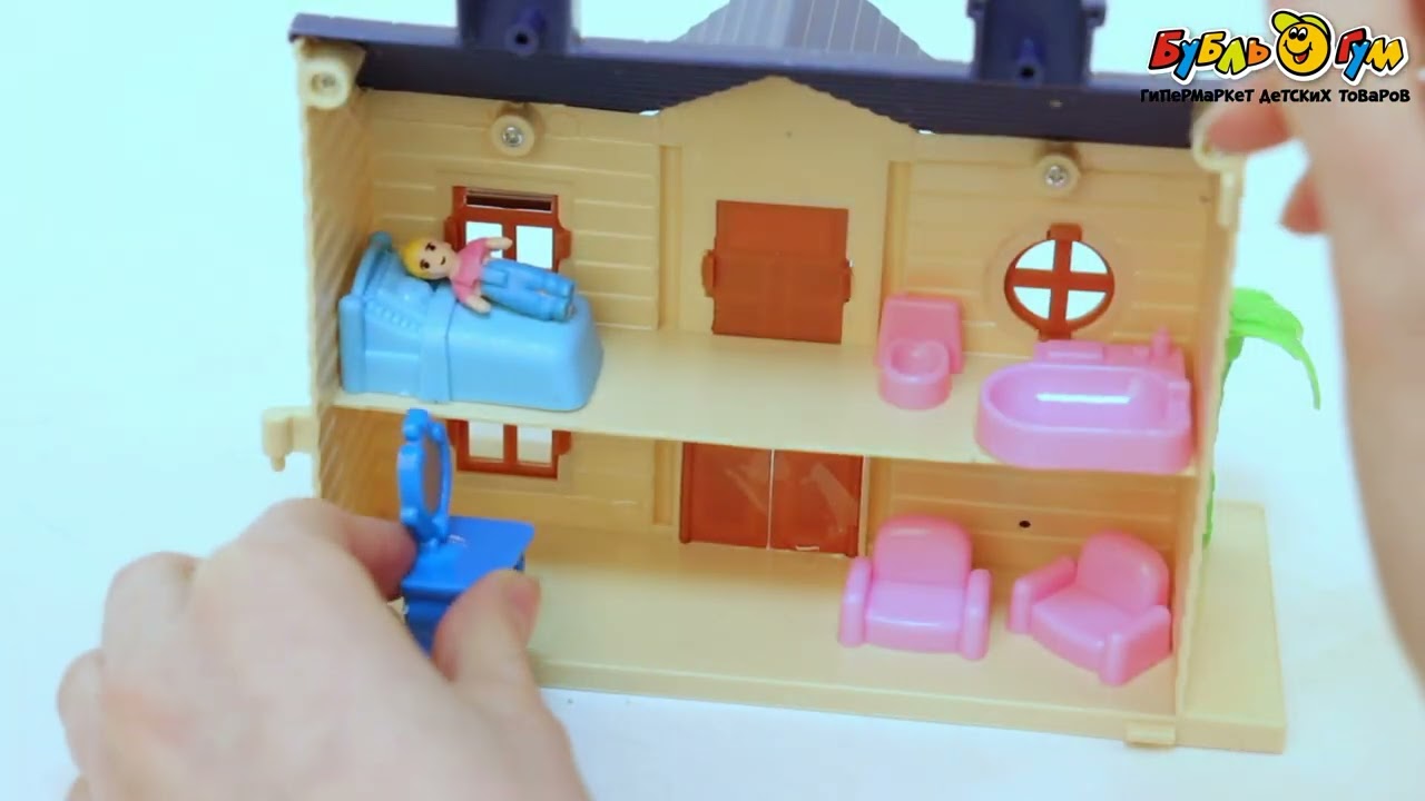Дом Lanson Toys для миниатюрной куклы с мебелью  - видео