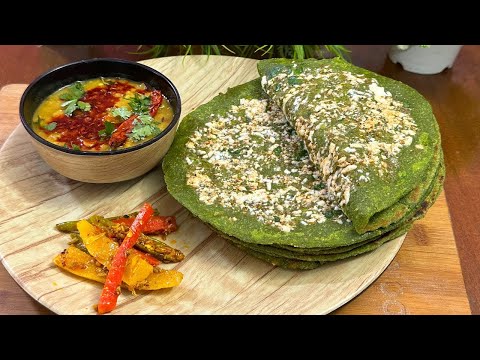 गेहूं के आटे और पालक पनीर का बिलकुल नया नाश्ता || healthy and tasty breakfast recipe