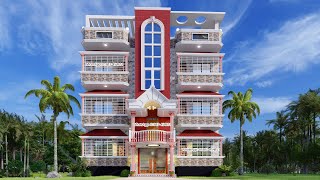 ৩ তলা বাড়ির ডিজাইন ও খরচ। 3 storey house design and cost 2411110