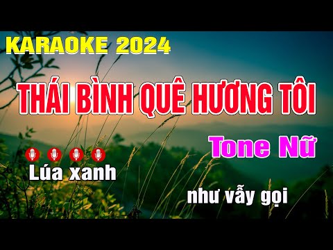 Thái Bình Quê Hương Tôi Karaoke Tone Nữ (F#m) Nhạc Sống | Trung Hiếu