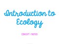 Exploring Ecology Concepts and Notes