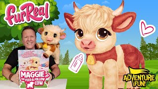 FurReal Maggie The Feed & Follow Cow! 50+ Sounds & Reactions Adventure Fun Toy review!