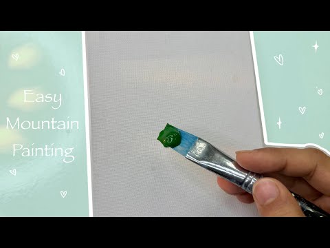 Mountain landscape painting/acrylic painting tutorial/ beautiful valley painting