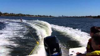 Steve knee boarding at Deep Water Point
