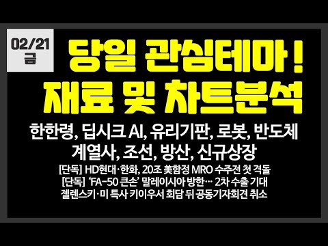 당일 관심테마 한한령,딥시크,AI,로봇,유리기판,신규상장,2차전지 / 두산에너빌리티,LSELECTRIC,필옵틱스,모티브링크,와이지엔터테이먼트,한국항공우주,클로봇,하이젠,폴라리스