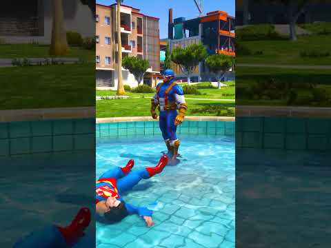 GTA V SUPERMAN SAVES CHIMP HANGING UPSIDE DOWN FROM A TREE ?| #shorts