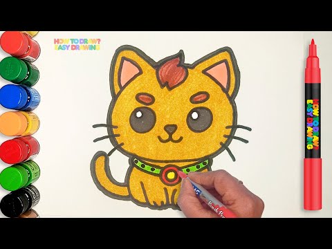 How to Draw a Cute Cartoon Cat - Easy Step-by-Step Tutorial for Kids