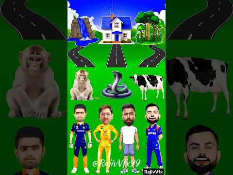 Animal kaha jayega ? cow 🐄 , snake 🐍 , monkey 🐒 #cricket #vfx #msdhoni