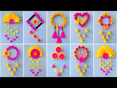 10 Easy and Quick Paper Wall Hanging Ideas / A4 sheet Wall decor / Cardboard  Reuse /Room Decor DIY