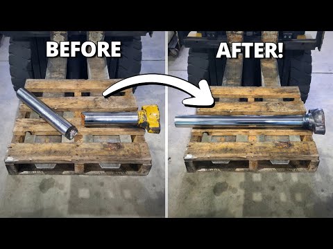 Broken In Half! Making a New Cylinder Rod for CAT 18M Grader