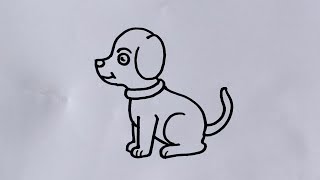 How to draw a Dog/Dog drawing step by step/Animal drawing @SimpleLineDrawing 