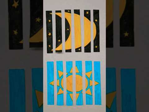Day and Night Agamograph | Step by Step Tutorial | Craft Ideas for kids